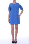 KLEID TUNIKA SCHULTERN PERLEN 9042 ROYAL BLAU