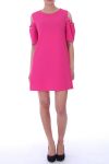 TUNIC DRESS SHOULDER BEADS 9042 FUSHIA