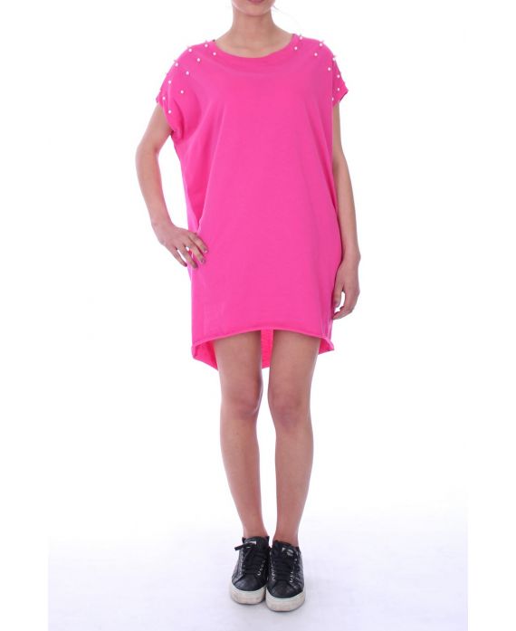 KLEID TUNIKA PERLEN 9039 FUSHIA