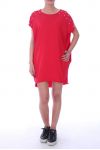 ROBE TUNIQUE PERLES 9039 ROUGE