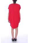 ROBE TUNIQUE PERLES 9039 ROUGE