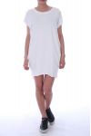 ROBE TUNIQUE PERLES 9039 BLANC