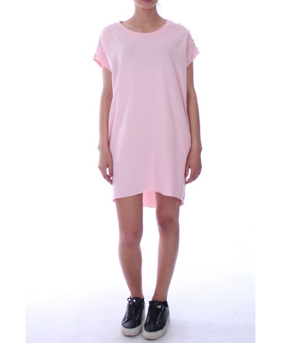 KLEID TUNIKA PERLEN 9039 ROSA