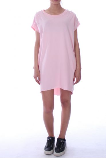 KLEID TUNIKA PERLEN 9039 ROSA