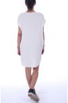 TUNIC DRESS BEADED 9039 WHITE