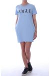 KLEID-TUNIKA-VOGUE PERLEN 9040 AZUR-BLAU