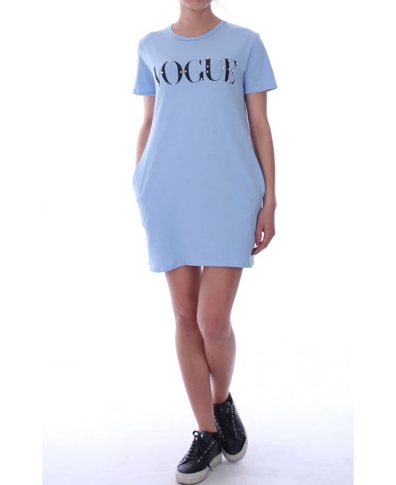 KLEID-TUNIKA-VOGUE PERLEN 9040 AZUR-BLAU