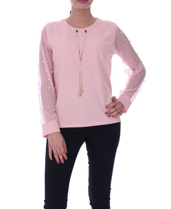 TOP BIJOU PERLES 6092 ROSE