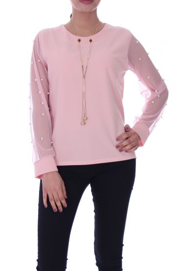 TOP BIJOU PERLES 6092 ROSE