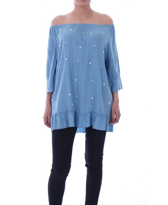 TUNIC BEADED 9031 BLUE