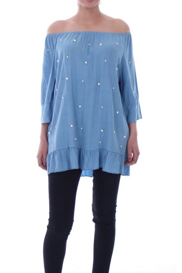 TUNIC BEADED 9031 BLUE