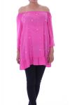 TUNIC BEADED 9031 FUSHIA