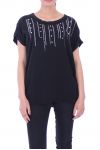 T-SHIRT RHINESTONE 9018 BLACK