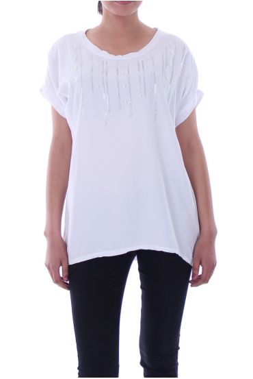 T-SHIRT STRASS 9018 BIANCO