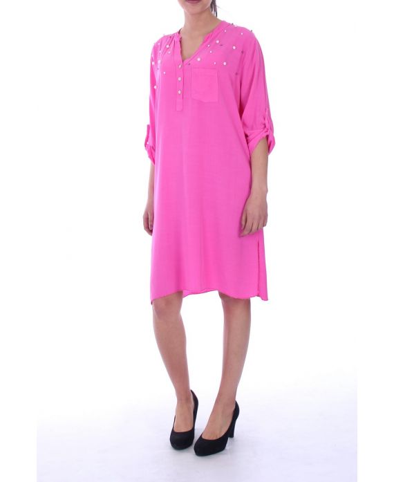 TUNIC DRESS BEADED 9019 FUSHIA