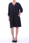 ROBE TUNIQUE PERLES 9019 NOIR