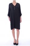 ROBE TUNIQUE PERLES 9019 NOIR