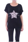 T-SHIRT DE ESTRELLA LENTEJUELAS 9033 NEGRO