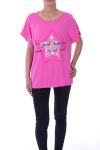 T-SHIRT DE ESTRELLA LENTEJUELAS 9033 FUSHIA