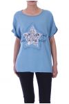 T-SHIRT DE ESTRELLA LENTEJUELAS 9033 AZUL