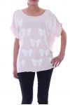 T-SHIRT MET KNOOP PARELS 9030 ROZE