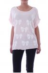 T-SHIRT NŒUD PERLES 9030 ROSE