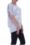 T-SHIRT MET KNOOP PARELS 9030 GRIJS