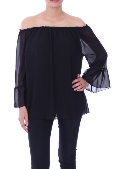 TUNIC NECKLINE ELASTIQUEE 9027 BLACK