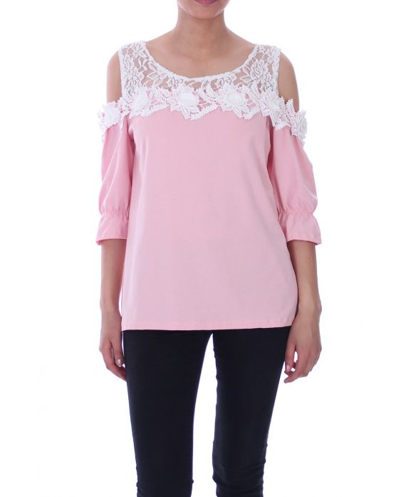 TOP DE ENCAJE ROSA 9010