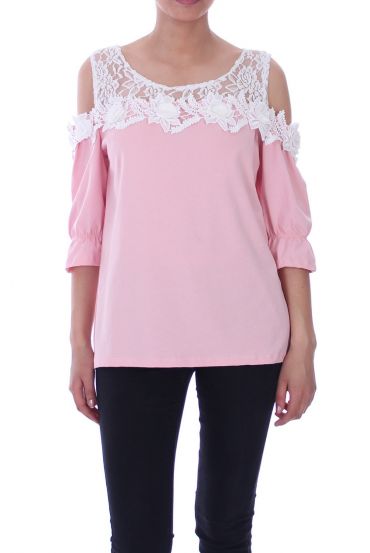 TOP DE ENCAJE ROSA 9010