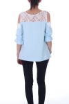 LACE TOP 9010 BLAUW