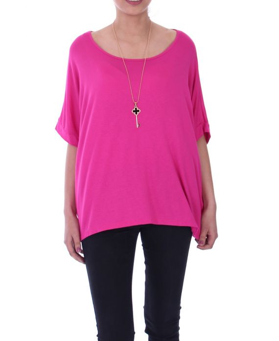 T-SHIRT + COLLANA 9038 FUSHIA