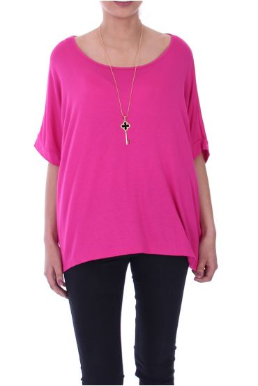 T-SHIRT + COLLANA 9038 FUSHIA