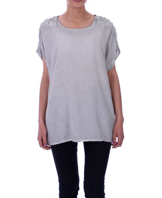 TOP EPAULES PERLES 9014 GRIS