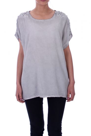 TOP EPAULES PERLES 9014 GRIS