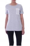 T-SHIRT DENTELLE PERLES 9013 GRIS