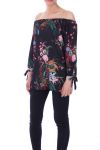 TUNIC PRINTED TROPICAL 5072 BLACK