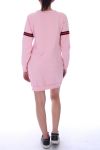 LANGE T-SHIRT HAT STREIFEN-6009 ROSA