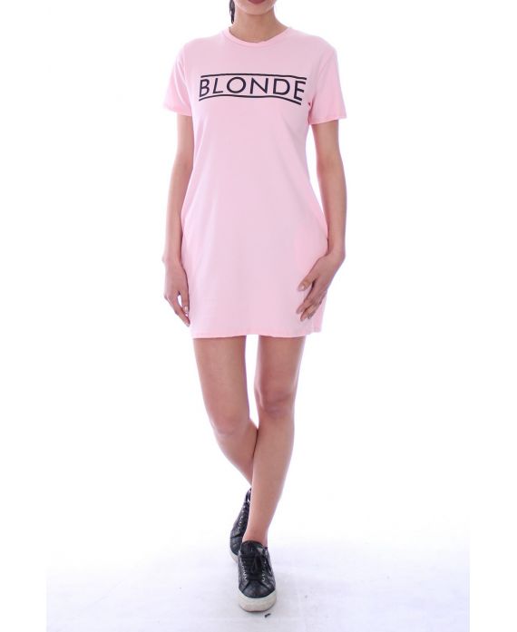 ROBE TUNIQUE 2 POCHES BLONDE 9044 ROSE