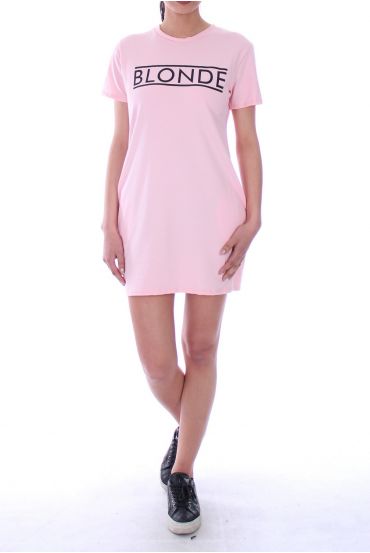 ROBE TUNIQUE 2 POCHES BLONDE 9044 ROSE