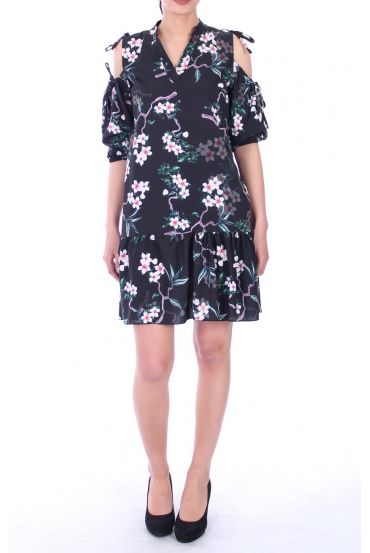 JURK FLOWER 9046 ZWART