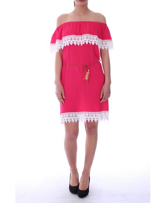 DRESS SHOULDERS DENUDEES LACE 9048 FUSHIA