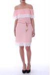 DRESS SHOULDERS DENUDEES LACE 9048 PINK