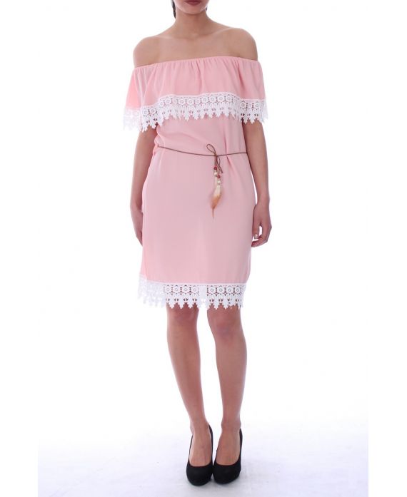 KLEID SCHULTERN DENUDEES SPITZE 9048 ROSA