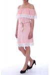 ABITO SPALLE DENUDEES PIZZO 9048 ROSA