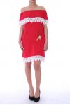 KLEID SCHULTERN DENUDEES SPITZE 9048 ROT