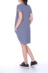 ROBE TUNIQUE 2 POCHES RAYEE 9049 BLEU MARINE