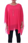 LARGE SIZE TUNIC + NECKLACE 9055 CORAL