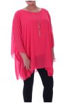 LARGE SIZE TUNIC + NECKLACE 9055 CORAL