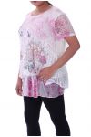 LARGE SIZE TUNIC AJOUREE 1008 FUSHIA